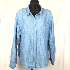 Riders By Lee Soft Blue Button Up XXL